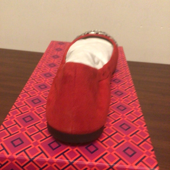 TORY BURCH DELPHINE CRYSTAL AND SUEDE BALLET FLATS SZ 8 NEW - Picture 5 of 6